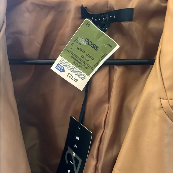 Faux Leather Moto Jacket - Tan.         There are two small holes that are 📸 - Picture 2 of 10